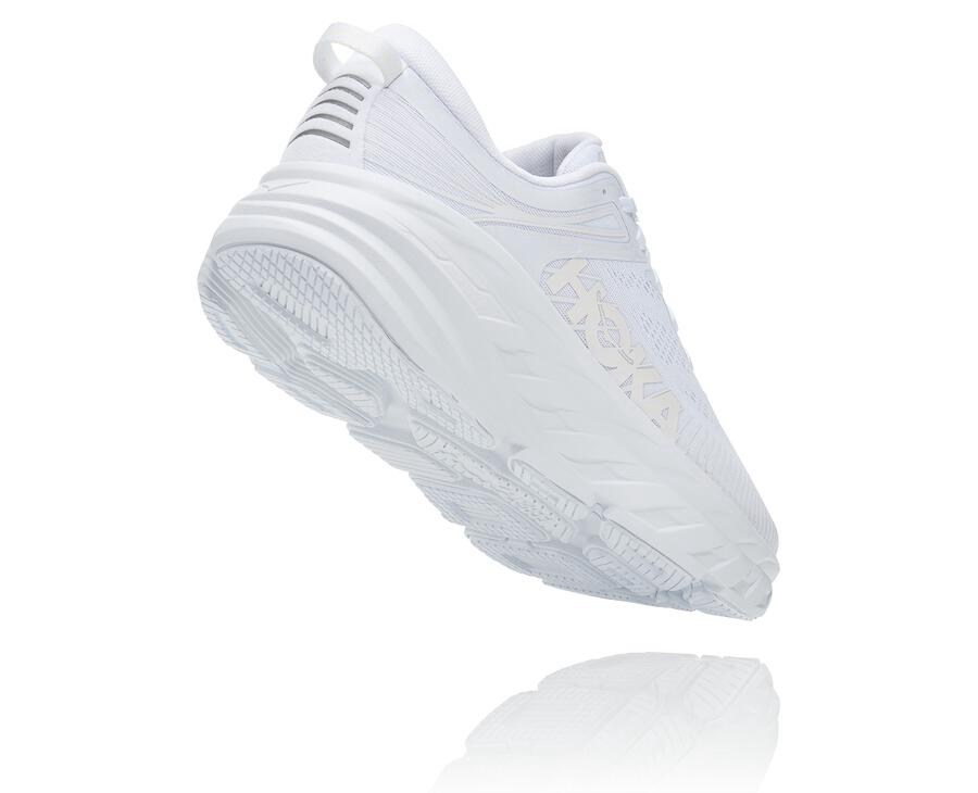 Hoka One One Mens Running Shoes - Bondi 7 - White - ZWAL47915